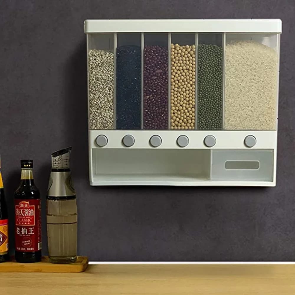 Wall-mounted Grains Food Dispenser White 40x17x24.5cm