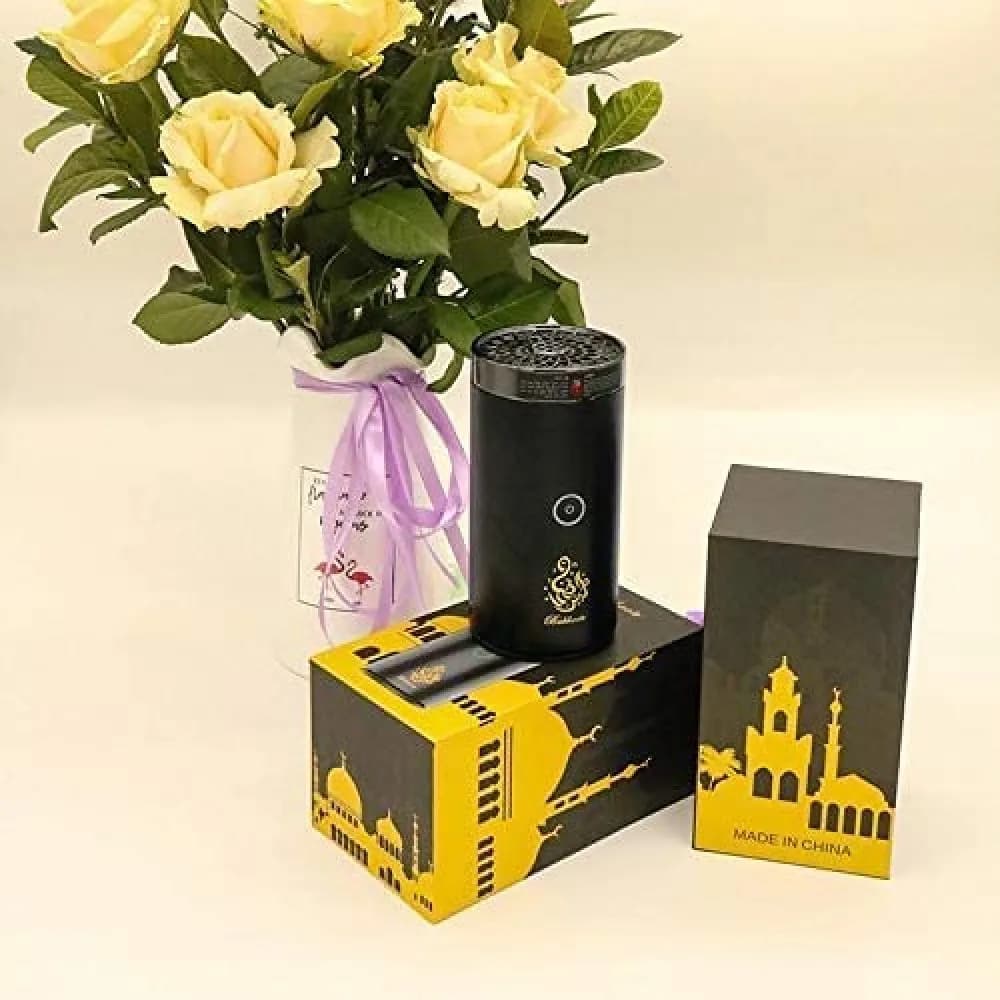 Car Bukhoor Usb Type-C Power Bakhoor Rechargeable Electric Mini Portable Rechargeable Bakhoor Incense Burner for Home Office and Car (Buried Sunshine)