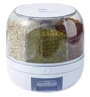 6 Grid Rotating Rice Dispenser With One Click Grain Outputs